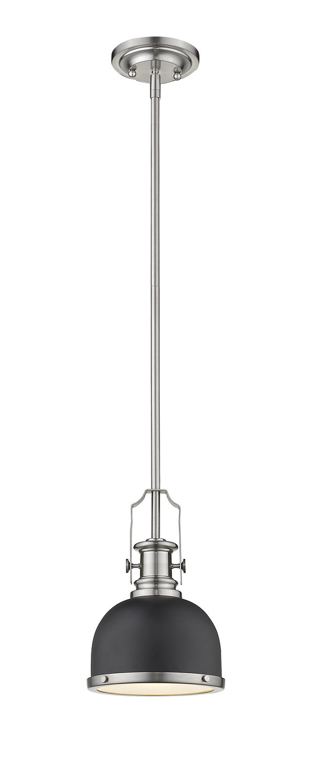 Z-Lite - 725MP-MB+BN - One Light Pendant - Melange - Matte Black + Brushed Nickel