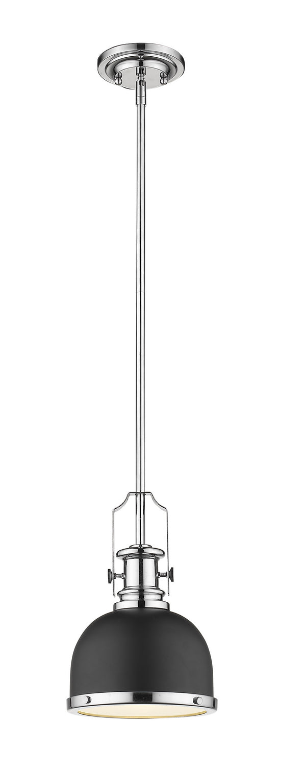 Z-Lite - 725MP-MB+CH - One Light Pendant - Melange - Matte Black + Chrome