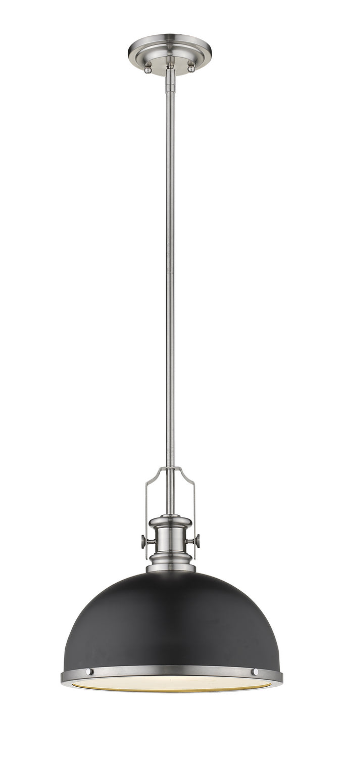 Z-Lite - 725P12-MB+BN - One Light Pendant - Melange - Matte Black + Brushed Nickel