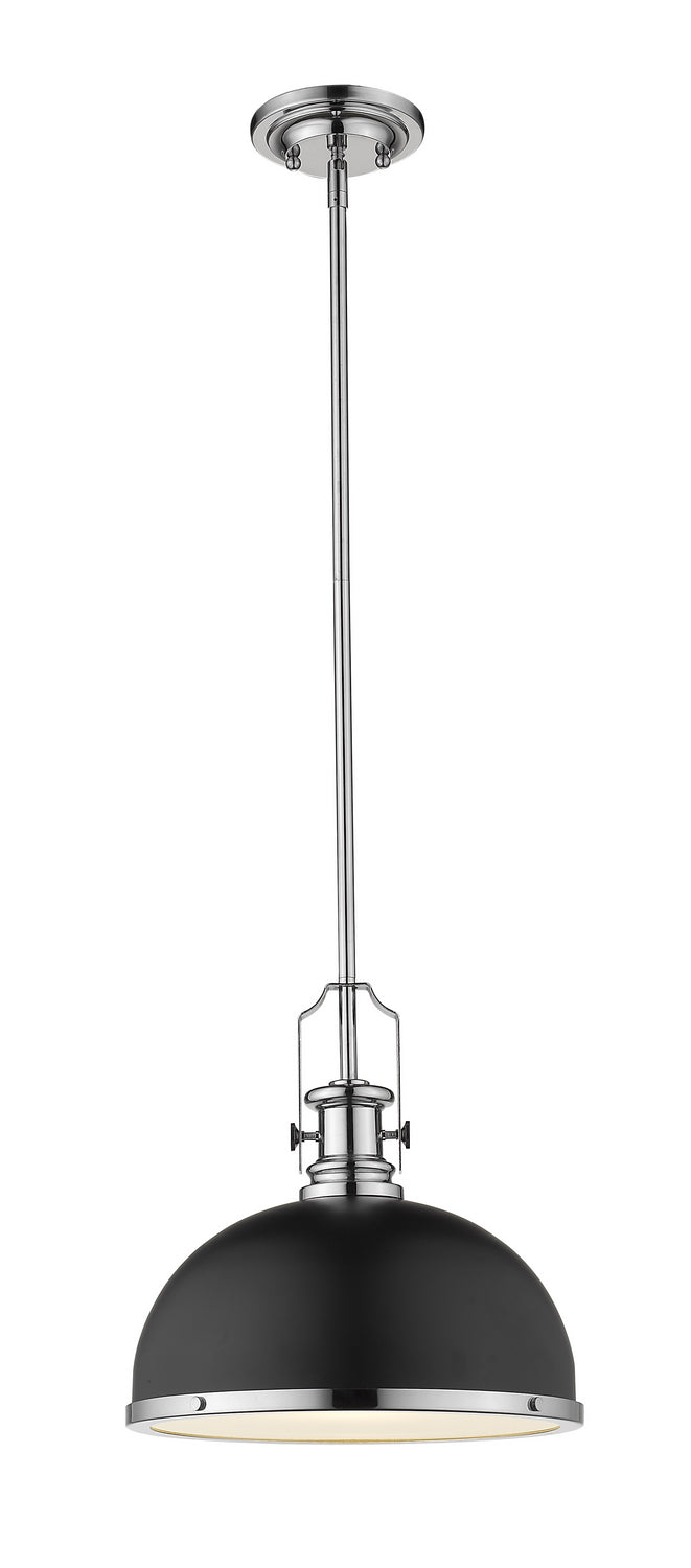 Z-Lite - 725P12-MB+CH - One Light Pendant - Melange - Matte Black + Chrome