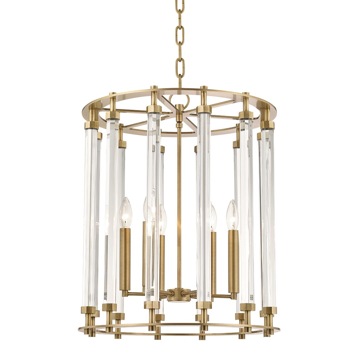 Hudson Valley - 2818-AGB - Six Light Lantern - Haddon - Aged Brass