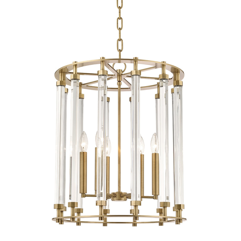 Hudson Valley - 2818-AGB - Six Light Lantern - Haddon - Aged Brass