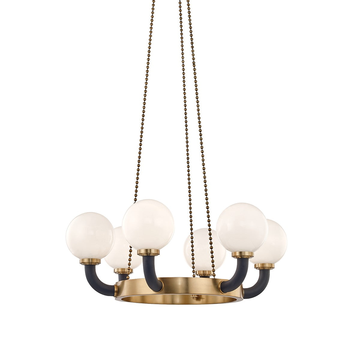 Hudson Valley - 3636-AGB/BK - Six Light Chandelier - Werner - Aged Brass/Black