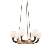Hudson Valley - 3636-AGB/BK - Six Light Chandelier - Werner - Aged Brass/Black