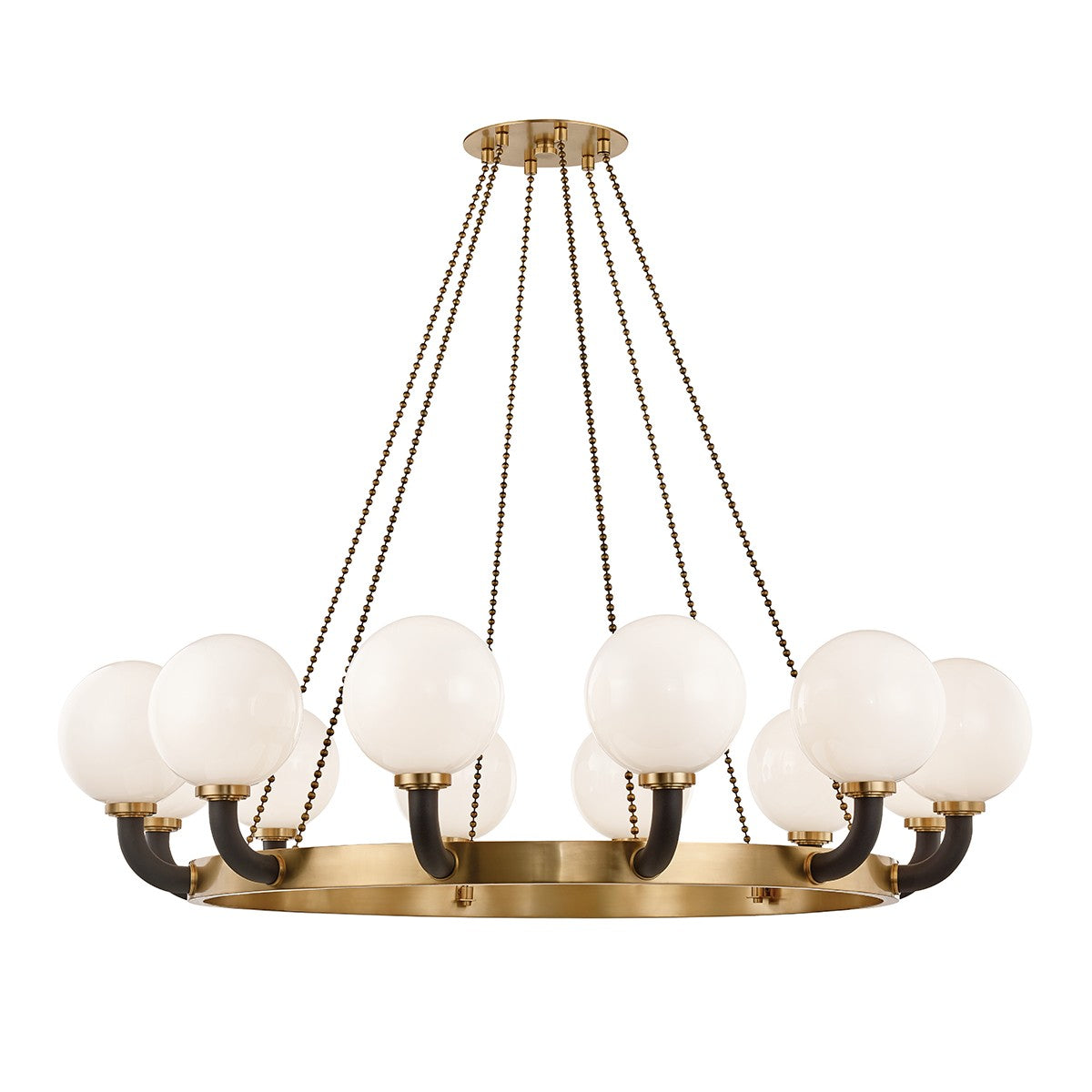 Hudson Valley - 3660-AGB/BK - 12 Light Chandelier - Werner - Aged Brass/Black