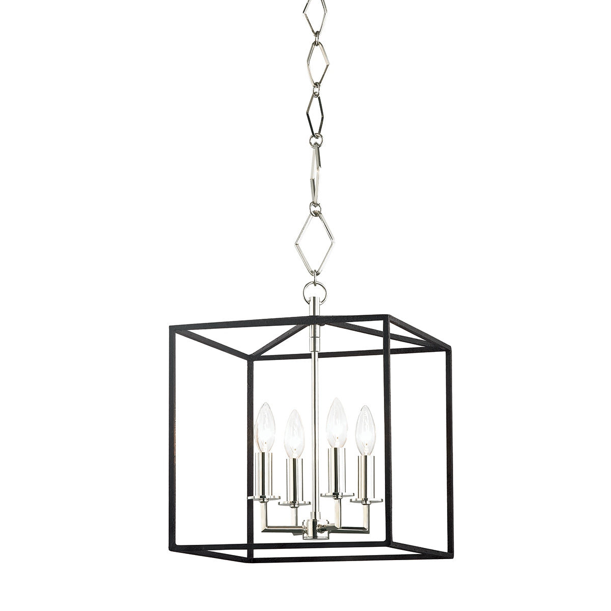 Hudson Valley - BKO150-PN/BK - Four Light Lantern - Richie - Polished Nickel