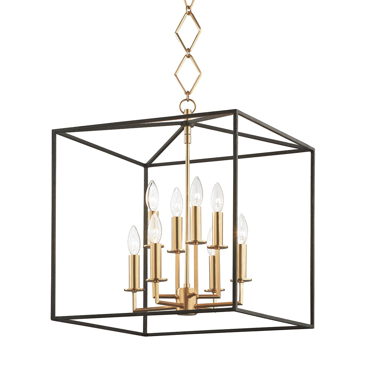 Hudson Valley - BKO151-AGB/BK - Eight Light Lantern - Richie - Aged Brass/Black