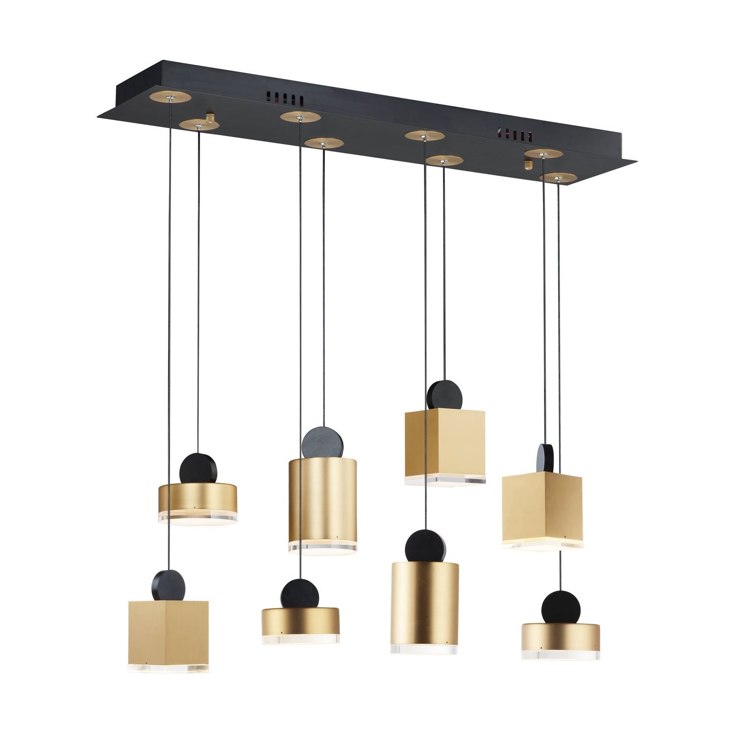 ET2 - E20867-75BKGLD - LED Pendant - Nob - Black / Gold