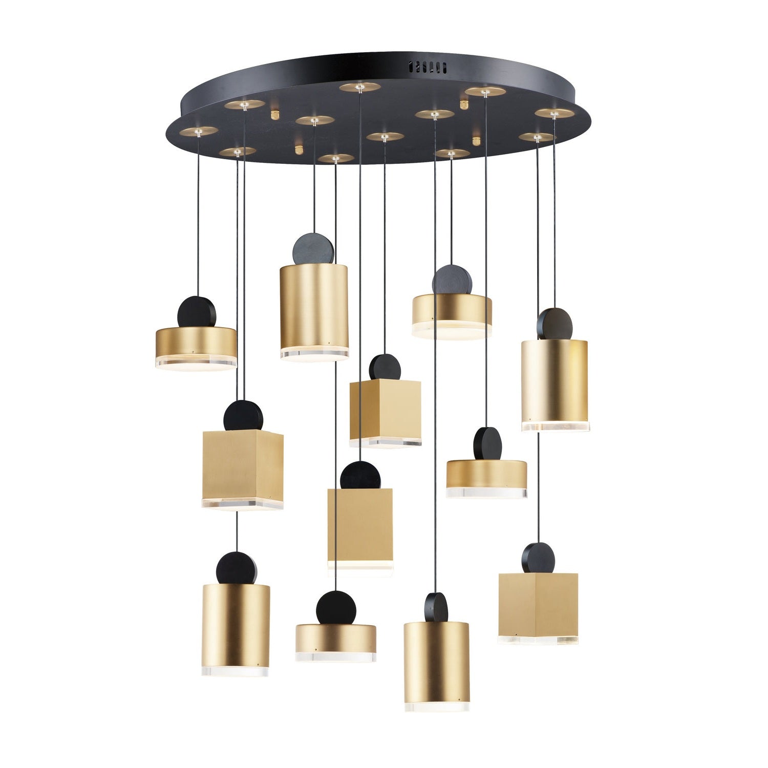 ET2 - E20869-75BKGLD - LED Pendant - Nob - Black / Gold