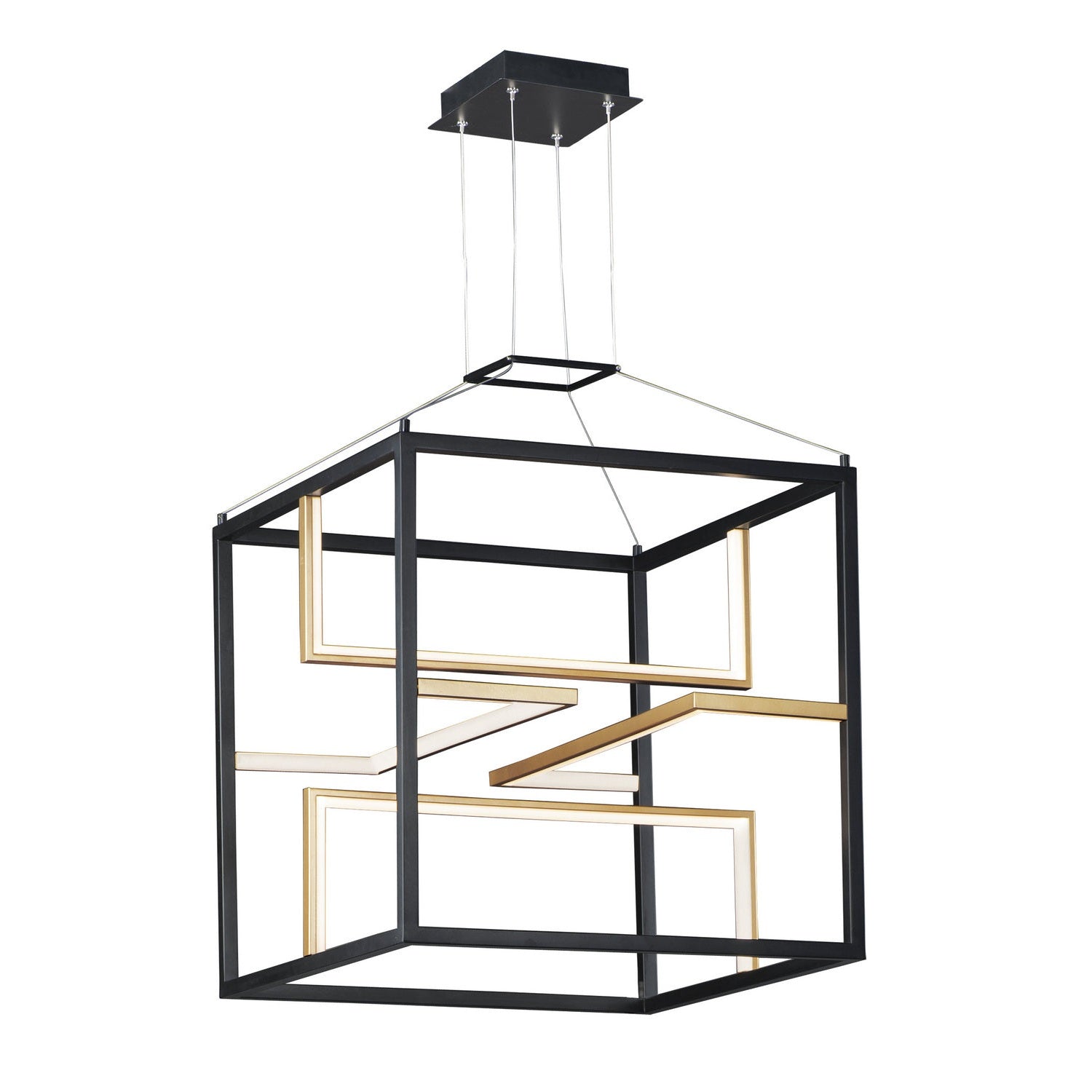 ET2 - E21224-BKGLD - LED Pendant - Chamber - Black / Gold