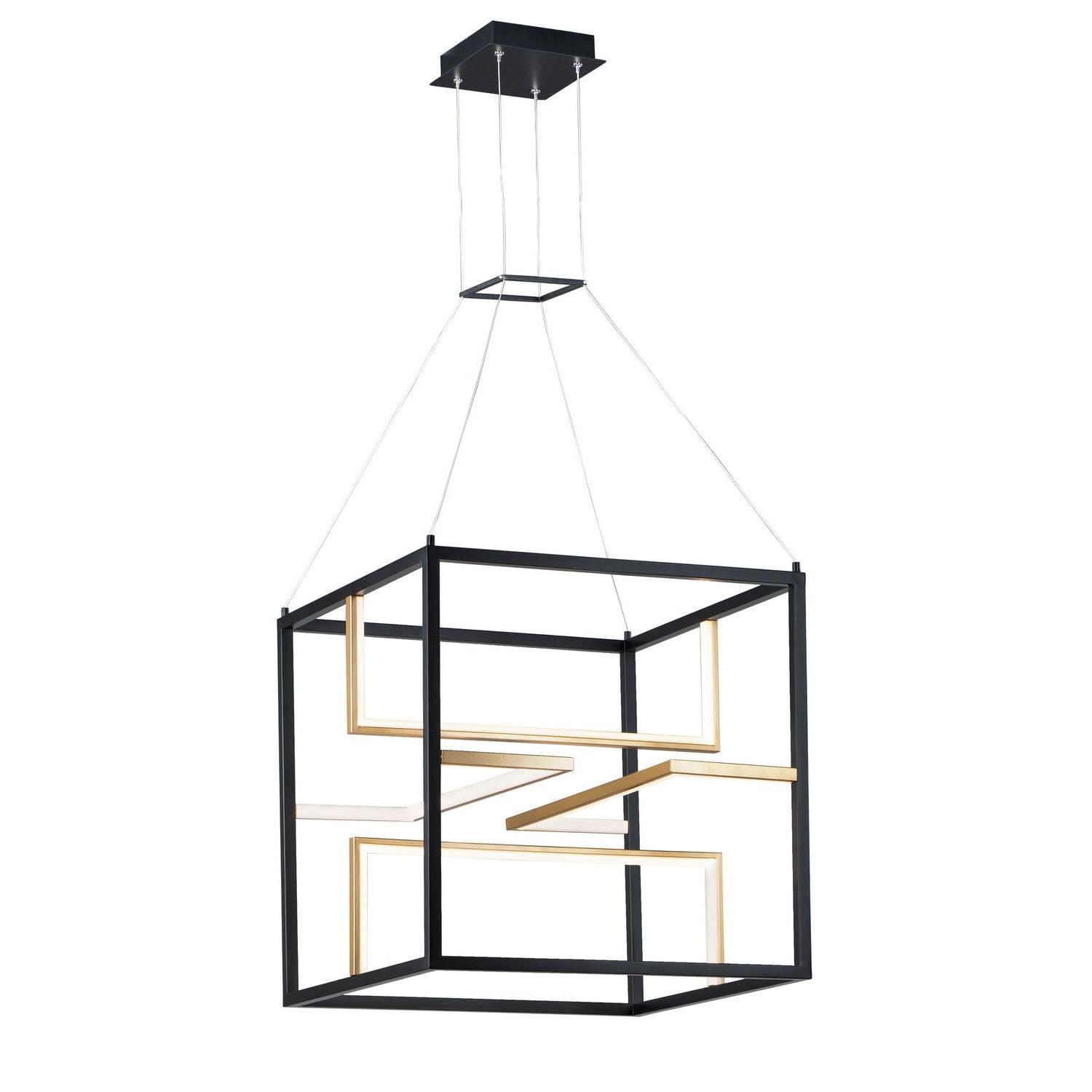 ET2 - E21226-BKGLD - LED Pendant - Chamber - Black / Gold