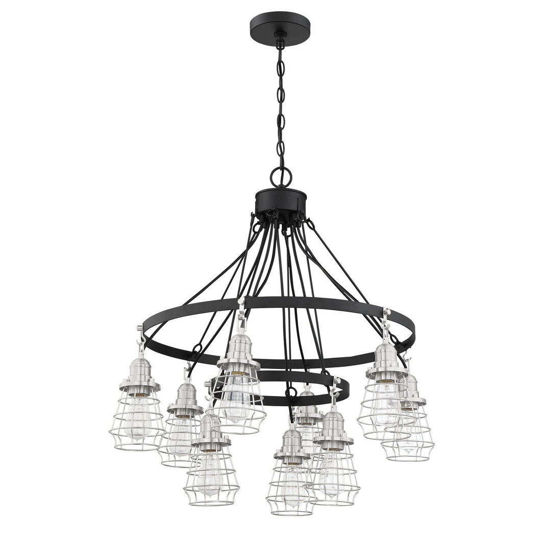 Craftmade - 50629-FBBNK - Nine Light Chandelier - Thatcher - Flat Black/Brushed Polished Nickel