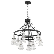 Craftmade - 50629-FBBNK - Nine Light Chandelier - Thatcher - Flat Black/Brushed Polished Nickel
