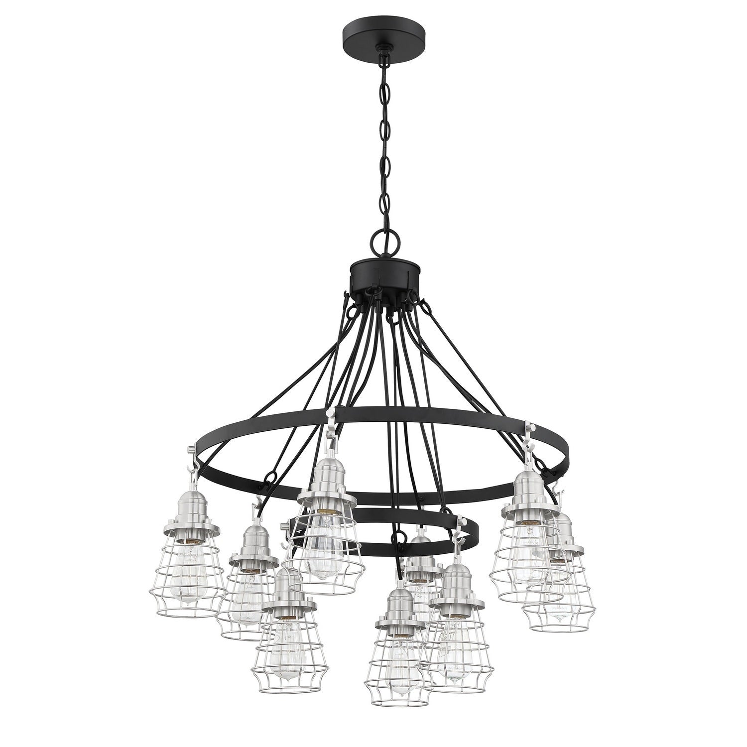 Craftmade - 50629-FBBNK - Nine Light Chandelier - Thatcher - Flat Black/Brushed Polished Nickel