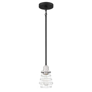 Craftmade - 50691-FBBNK - One Light Mini Pendant - Thatcher - Flat Black/Brushed Polished Nickel