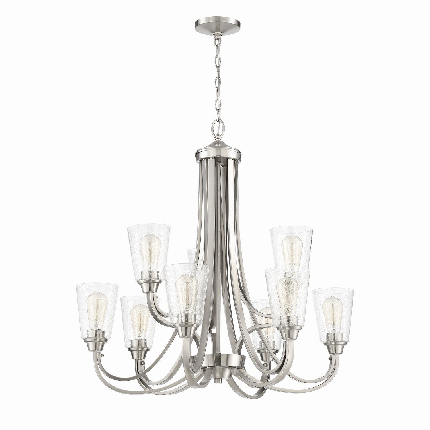 Craftmade - 41929-BNK-CS - Nine Light Chandelier - Grace - Brushed Polished Nickel