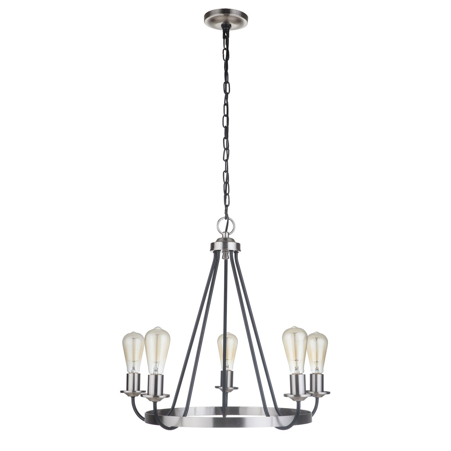 Craftmade - 50325-FBBNK - Five Light Chandelier - Randolph - Flat Black/Brushed Polished Nickel