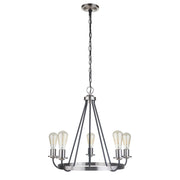 Craftmade - 50325-FBBNK - Five Light Chandelier - Randolph - Flat Black/Brushed Polished Nickel