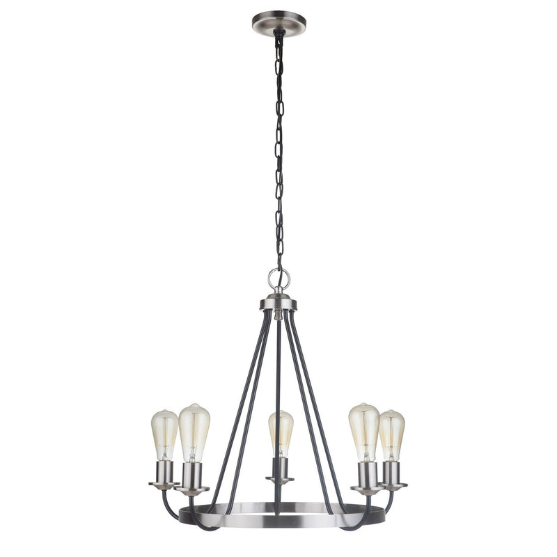 Craftmade - 50325-FBBNK - Five Light Chandelier - Randolph - Flat Black/Brushed Polished Nickel