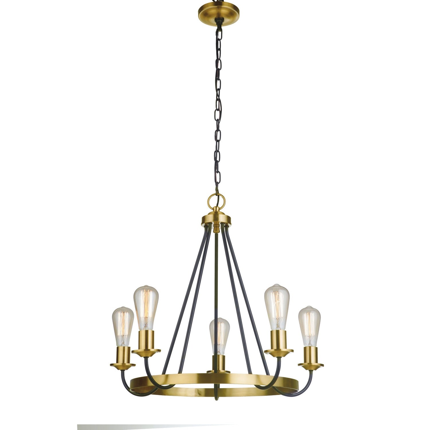 Craftmade - 50325-FBSB - Five Light Chandelier - Randolph - Flat Black/Satin Brass