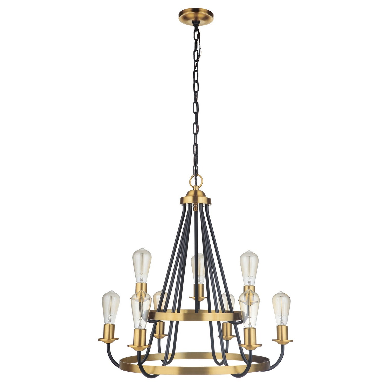Craftmade - 50329-FBSB - Nine Light Chandelier - Randolph - Flat Black/Satin Brass
