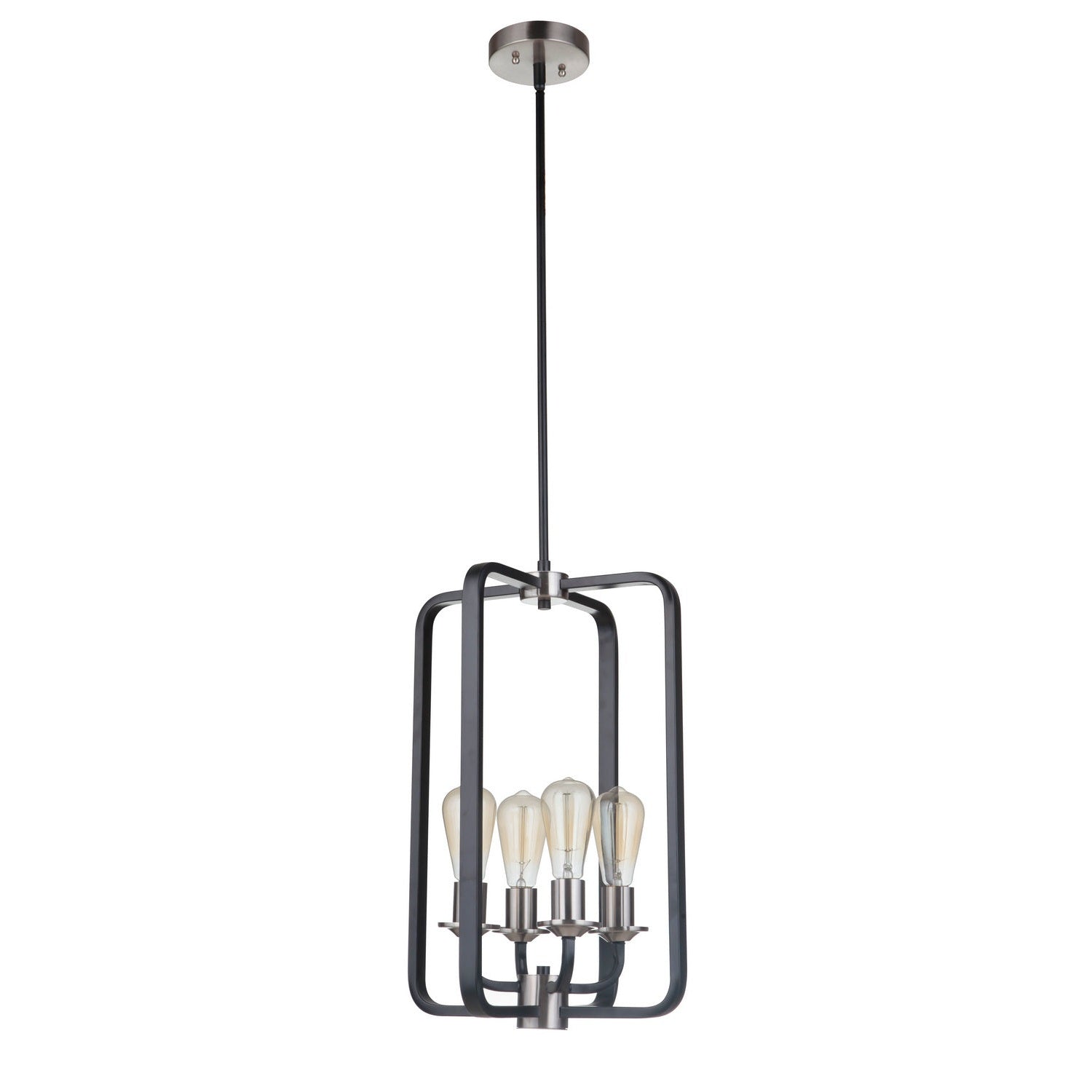 Craftmade - 50334-FBBNK - Four Light Foyer Pendant - Randolph - Flat Black/Brushed Polished Nickel