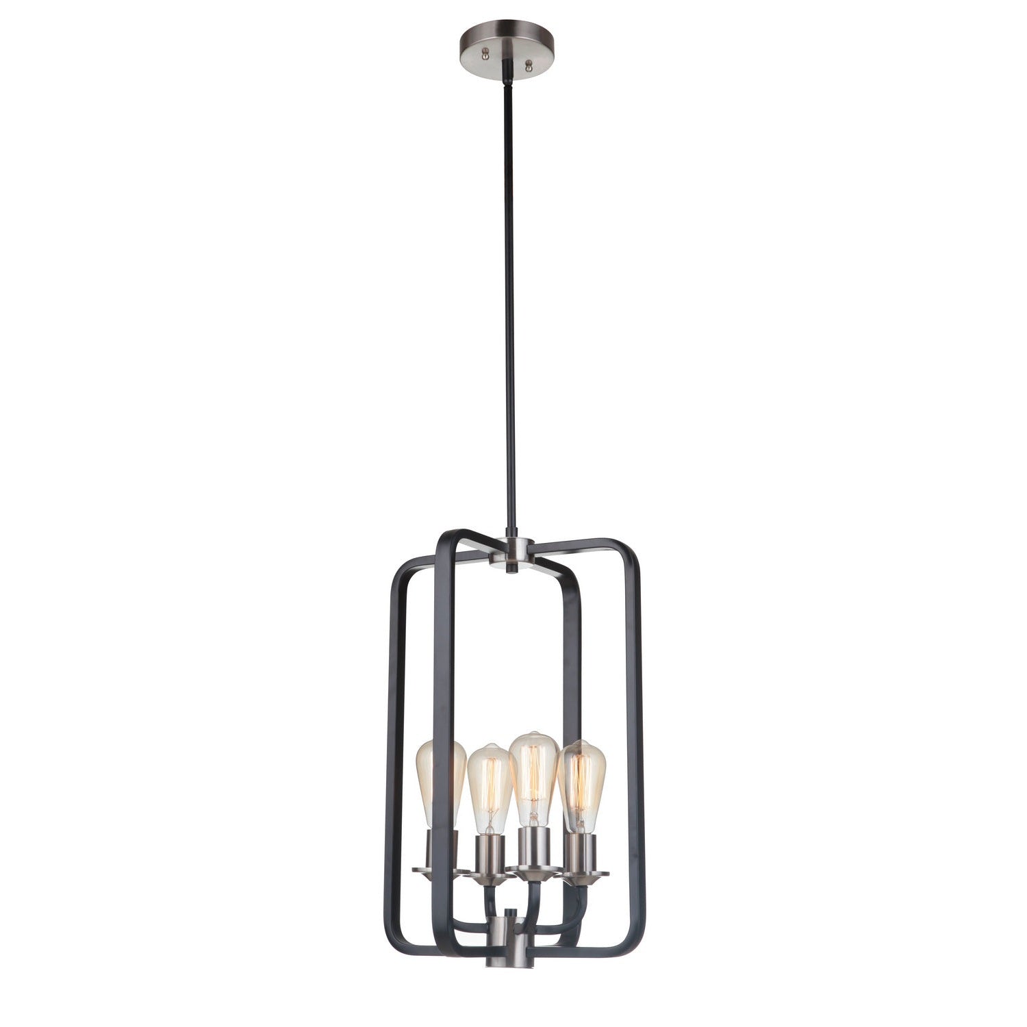 Craftmade - 50334-FBBNK - Four Light Foyer Pendant - Randolph - Flat Black/Brushed Polished Nickel
