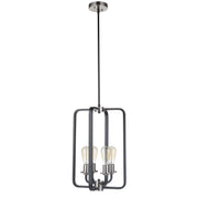 Craftmade - 50334-FBBNK - Four Light Foyer Pendant - Randolph - Flat Black/Brushed Polished Nickel