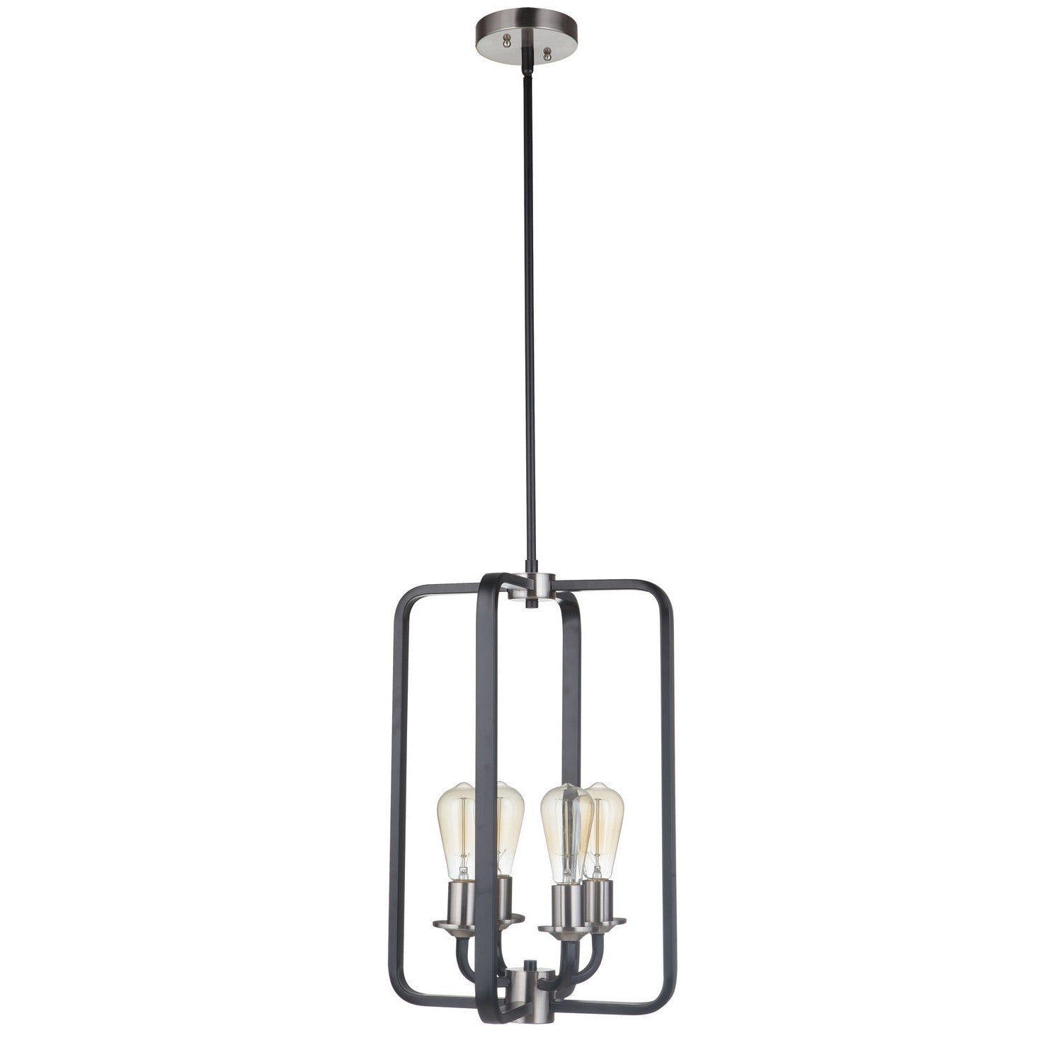 Craftmade - 50334-FBBNK - Four Light Foyer Pendant - Randolph - Flat Black/Brushed Polished Nickel