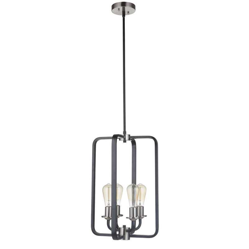 Craftmade - 50334-FBBNK - Four Light Foyer Pendant - Randolph - Flat Black/Brushed Polished Nickel
