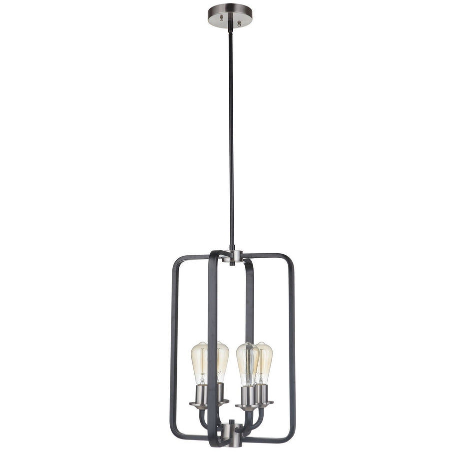 Craftmade - 50334-FBBNK - Four Light Foyer Pendant - Randolph - Flat Black/Brushed Polished Nickel