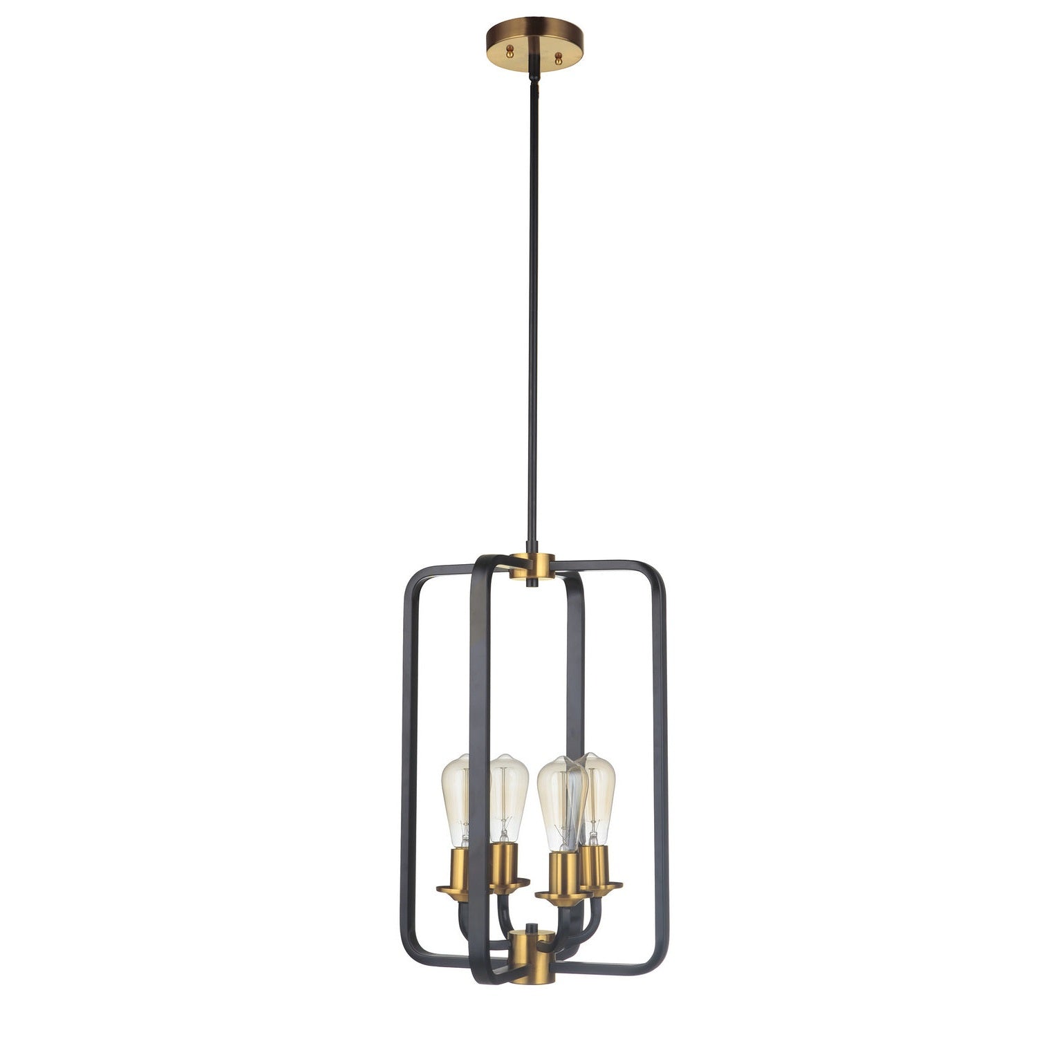 Craftmade - 50334-FBSB - Four Light Foyer Pendant - Randolph - Flat Black/Satin Brass