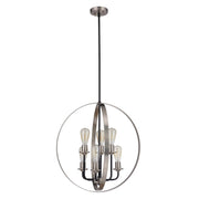 Craftmade - 50336-FBBNK - Six Light Foyer Pendant - Randolph - Flat Black/Brushed Polished Nickel