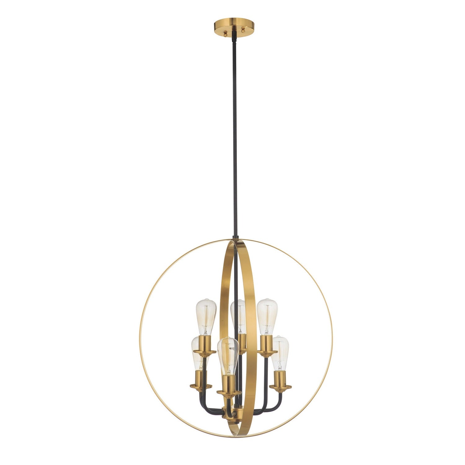 Craftmade - 50336-FBSB - Six Light Foyer Pendant - Randolph - Flat Black/Satin Brass