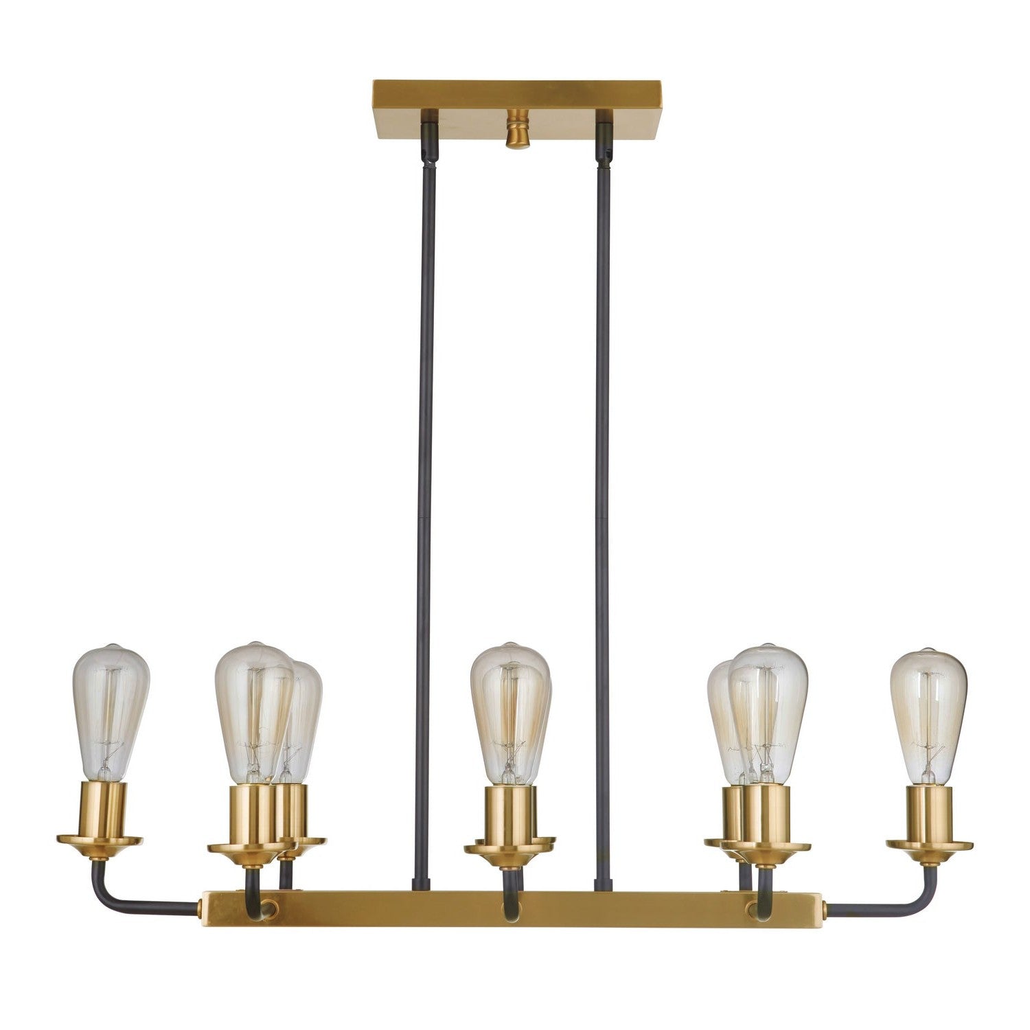 Craftmade - 50378-FBSB - Eight Light Island Pendant - Randolph - Flat Black/Satin Brass