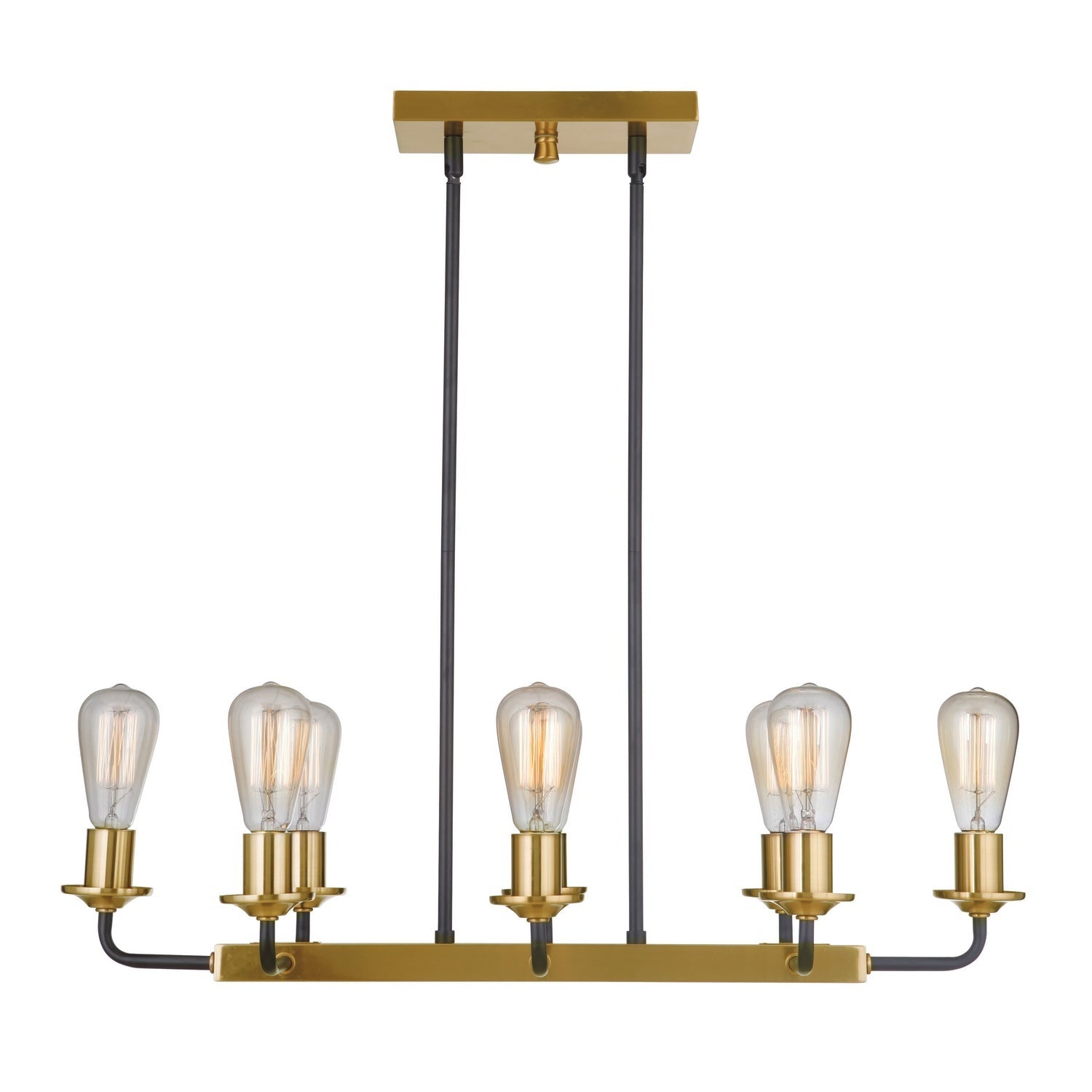 Craftmade - 50378-FBSB - Eight Light Island Pendant - Randolph - Flat Black/Satin Brass
