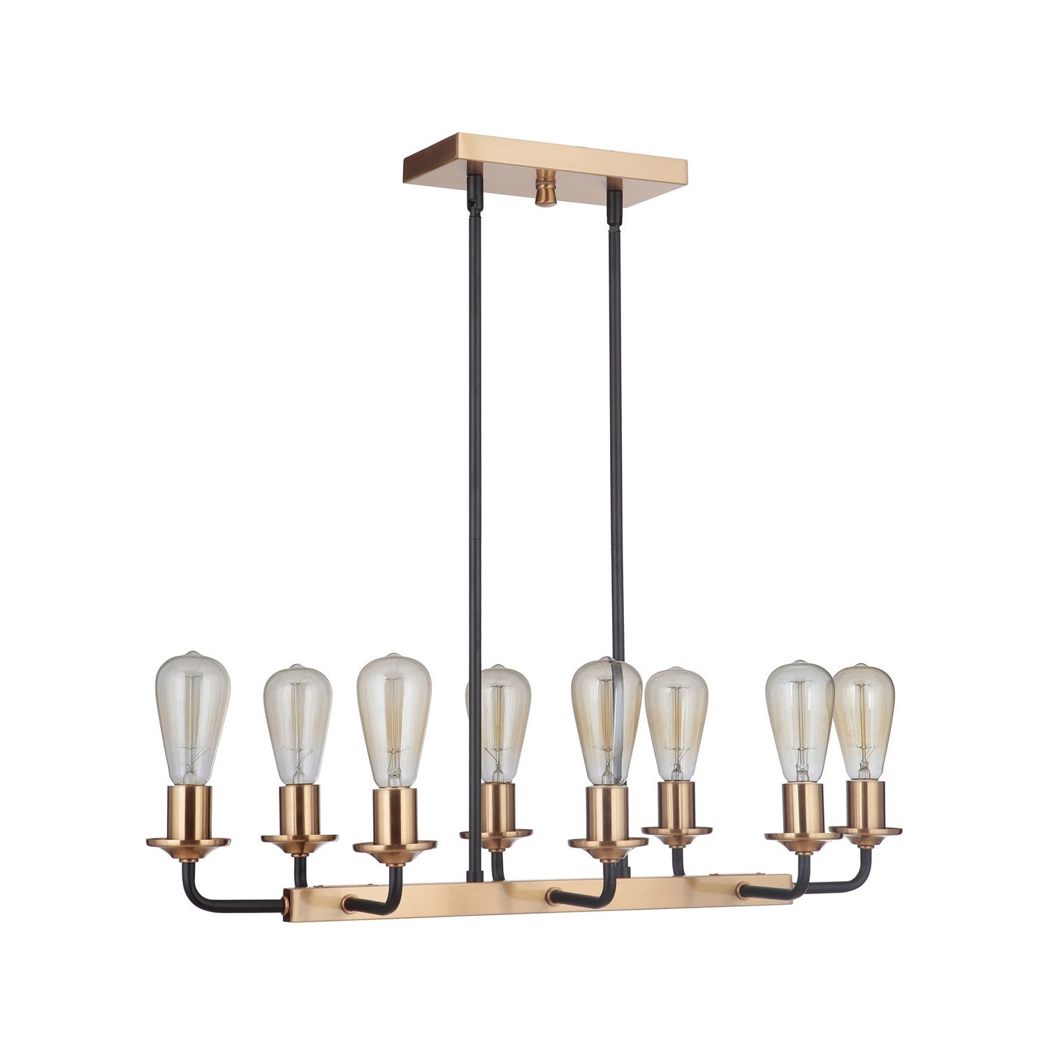 Craftmade - 50378-FBSB - Eight Light Island Pendant - Randolph - Flat Black/Satin Brass
