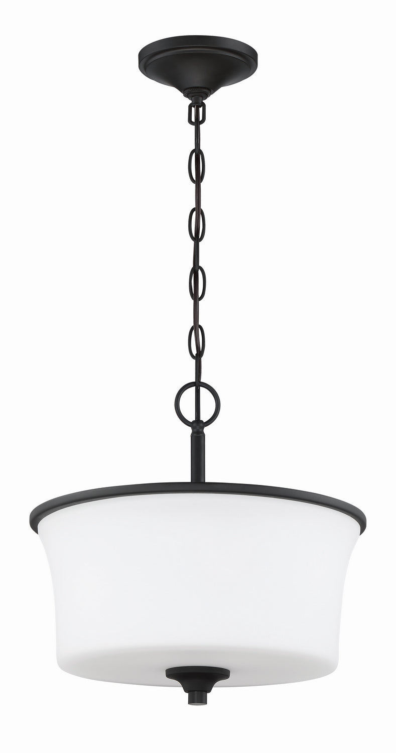 Craftmade - 50452-FB-WG - Two Light Convertible Semi Flush - Gwyneth - Flat Black