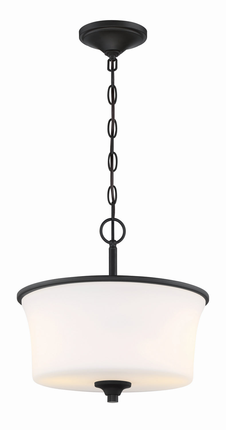 Craftmade - 50452-FB-WG - Two Light Convertible Semi Flush - Gwyneth - Flat Black