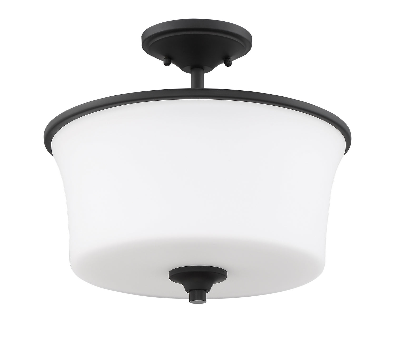 Craftmade - 50452-FB-WG - Two Light Convertible Semi Flush - Gwyneth - Flat Black