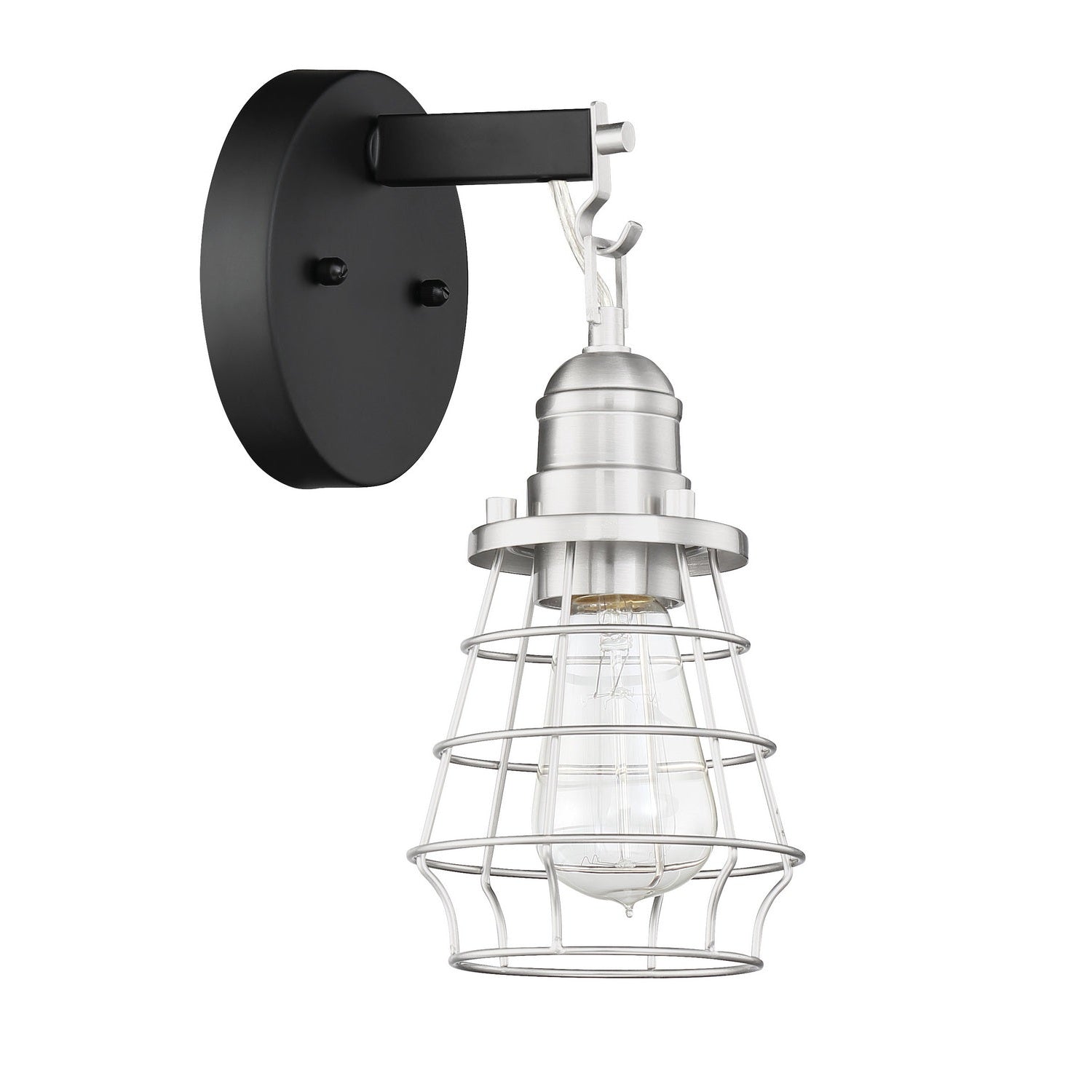 Craftmade - 50601-FBBNK - One Light Wall Sconce - Thatcher - Flat Black/Brushed Polished Nickel