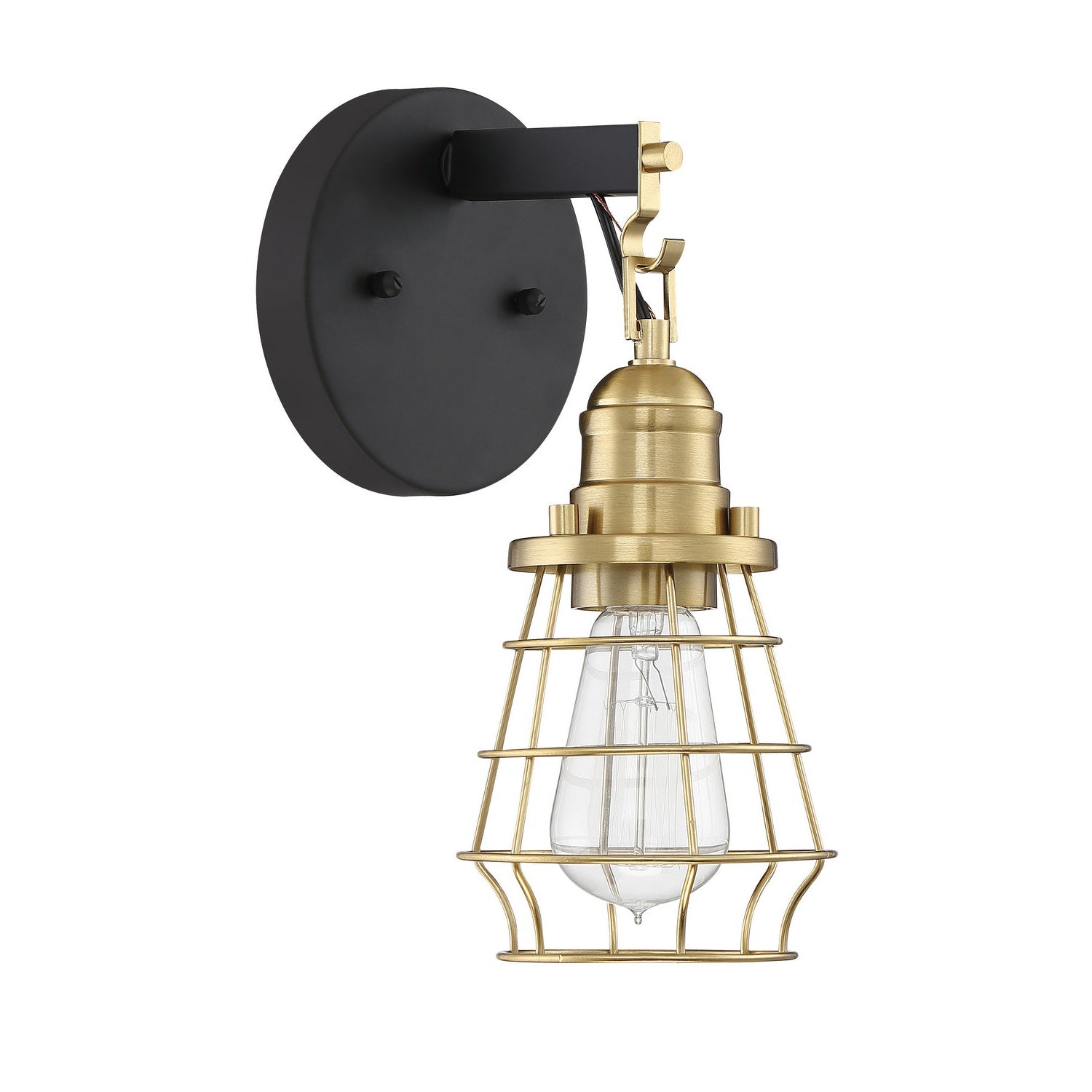 Craftmade - 50601-FBSB - One Light Wall Sconce - Thatcher - Flat Black/Satin Brass