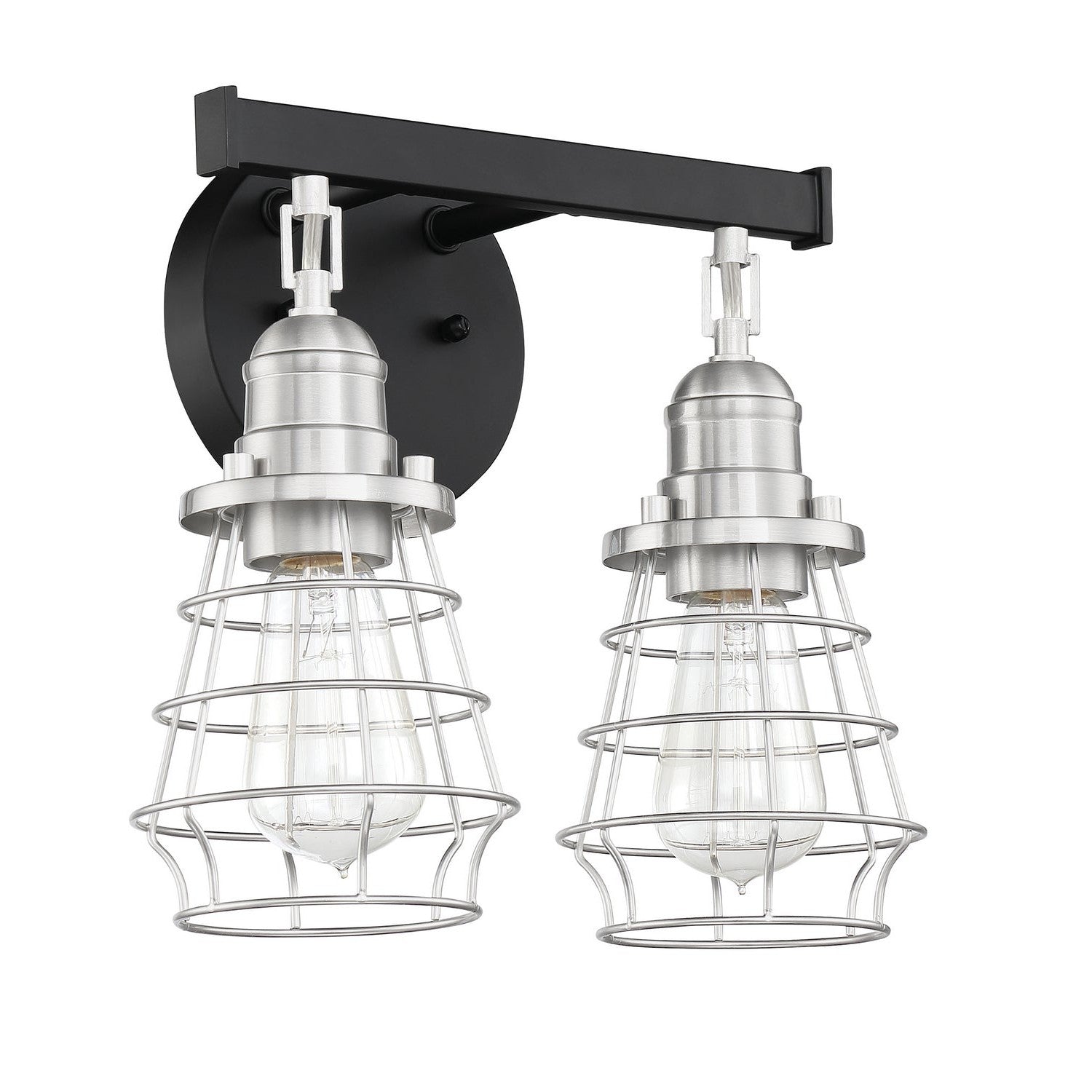 Craftmade - 50602-FBBNK - Two Light Vanity - Thatcher - Flat Black/Brushed Polished Nickel