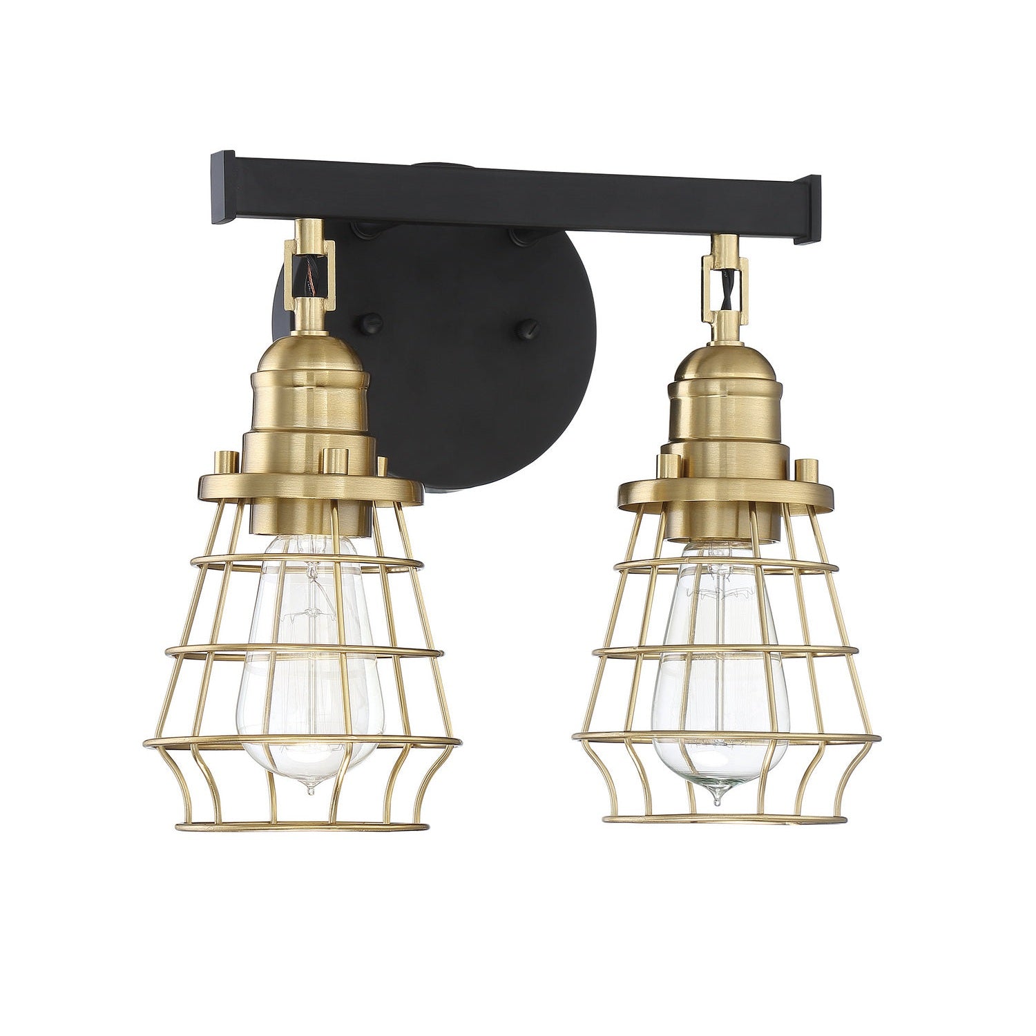 Craftmade - 50602-FBSB - Two Light Vanity - Thatcher - Flat Black/Satin Brass