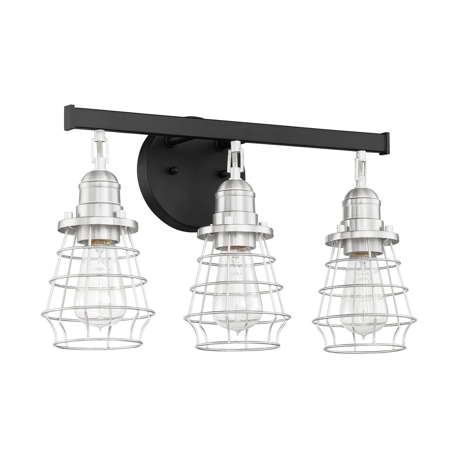Craftmade - 50603-FBBNK - Three Light Vanity - Thatcher - Flat Black/Brushed Polished Nickel