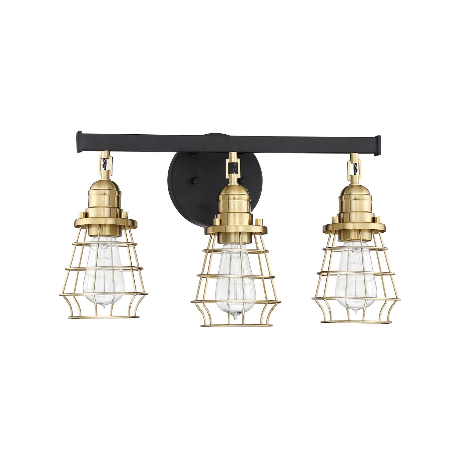 Craftmade - 50603-FBSB - Three Light Vanity - Thatcher - Flat Black/Satin Brass