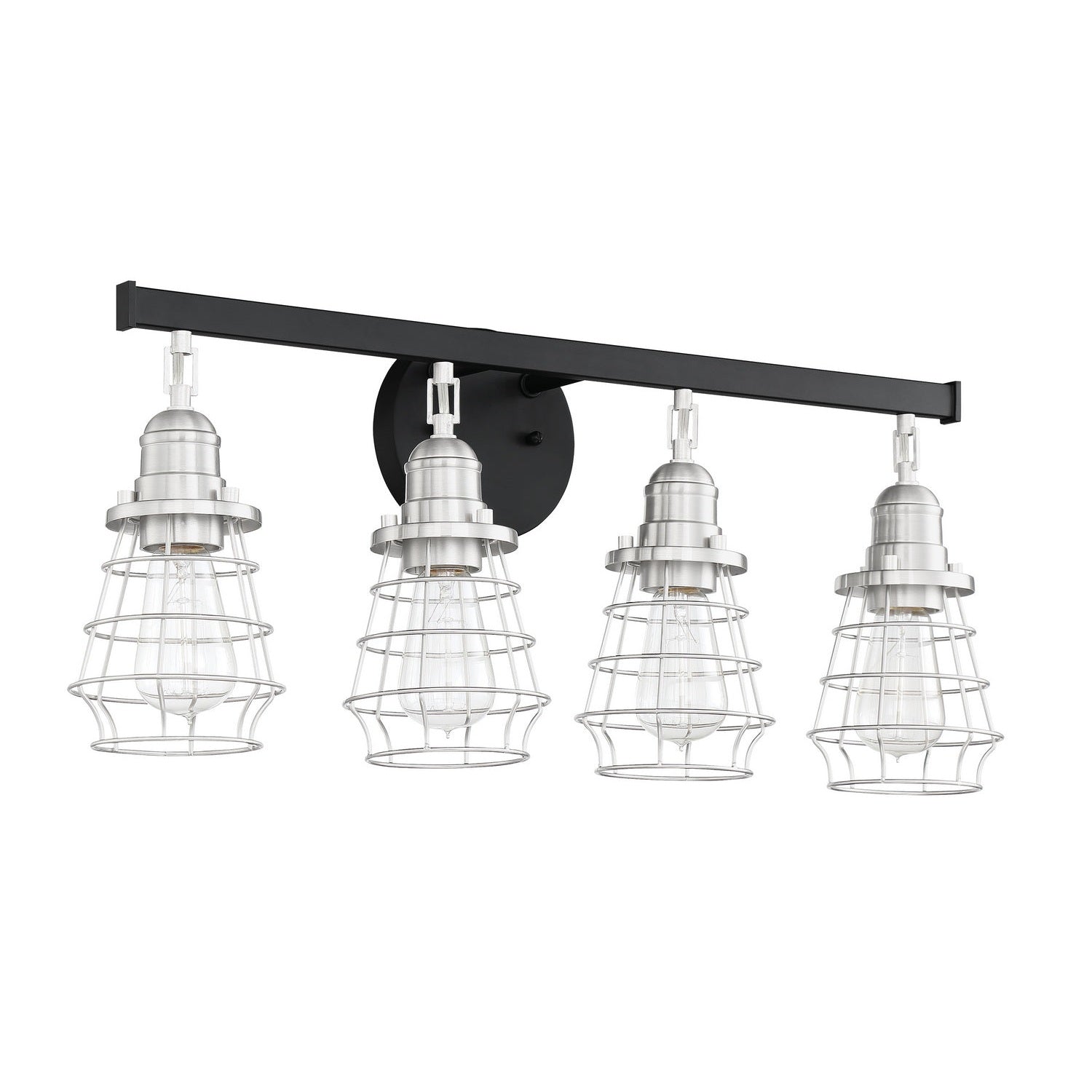 Craftmade - 50604-FBBNK - Four Light Vanity - Thatcher - Flat Black/Brushed Polished Nickel