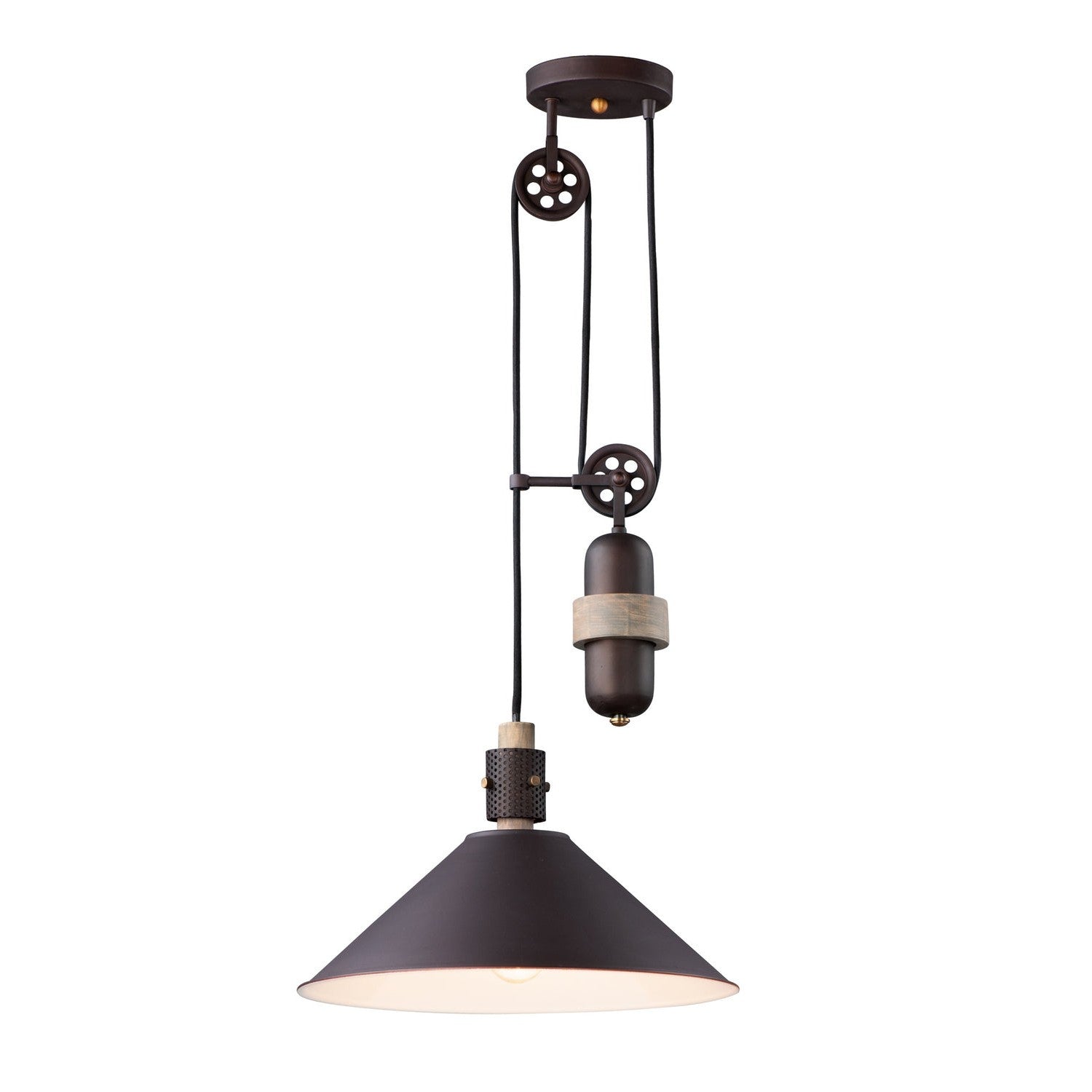 Maxim - 10090OIWWD - One Light Pendant - Tucson - Oil Rubbed Bronze / Weathered Wood