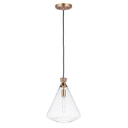 Maxim - 10101CLWOAB - One Light Pendant - Abbott - Weathered Oak / Antique Brass