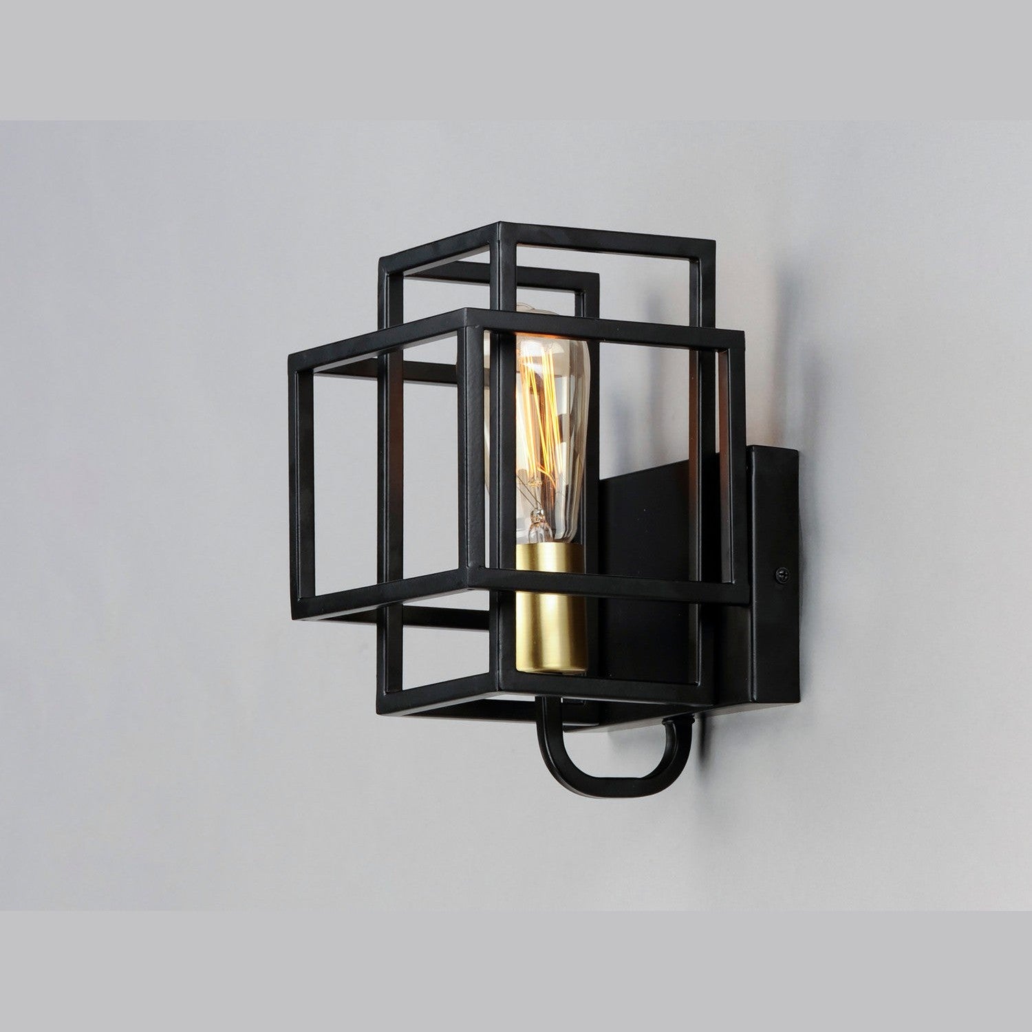 Maxim - 10241BKSBR - One Light Wall Sconce - Liner - Black / Satin Brass
